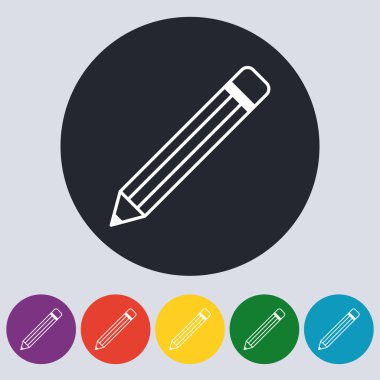 Vector illustration of a linear pencil icon . Flat design