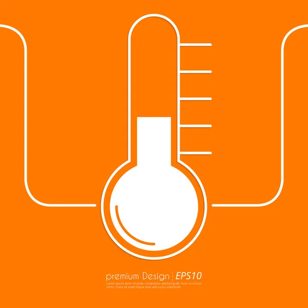 Stock Vector Linear icon thermometer. Flat design — Stockový vektor