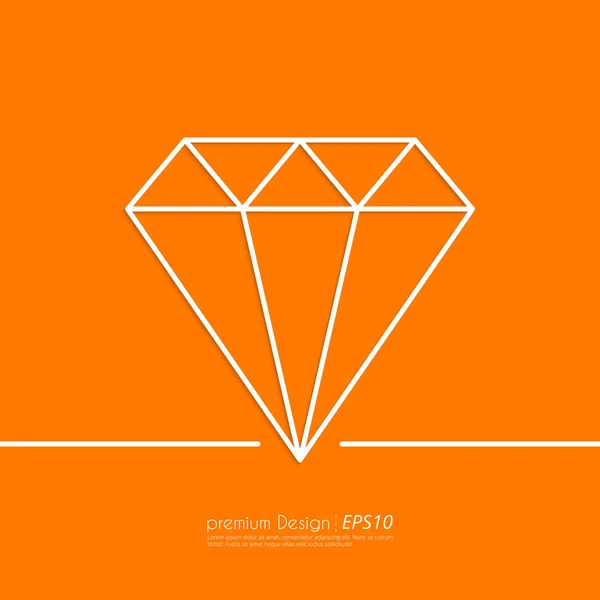 Stock Vector Linear icon diamond. Flat design — Stockový vektor