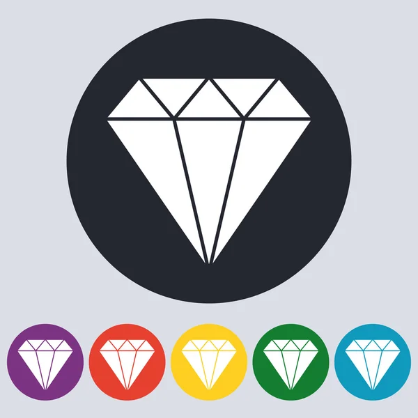 Stock Vector Linear icon diamond. Flat design — Διανυσματικό Αρχείο