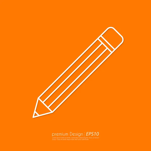 Vector illustration of a linear pencil icon . Flat design — Stock Vector