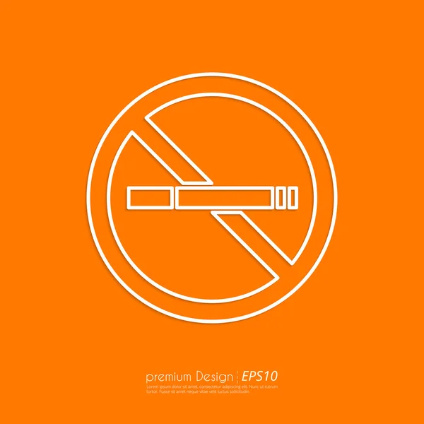 Stock Vector Linear icon no smoking. Flat design — ストックベクタ