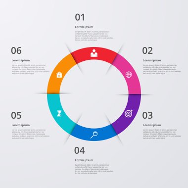 Vektör çizim infographics altı seçenekleri