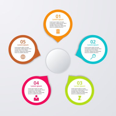 Vektör çizim Infographic beş seçenekleri