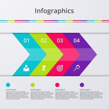 Vektör çizim infographics dört okları