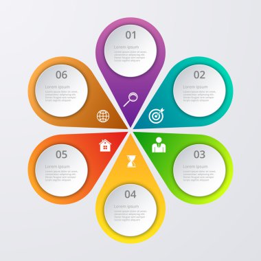 Vektör çizim infographics altı seçenekleri