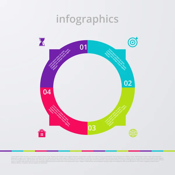 Vektor Illustration Infografik vier Optionen — Stockvektor