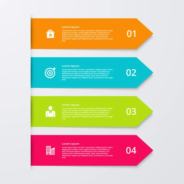 Ilustrație vectorială infografică patru opțiuni — Vector de stoc