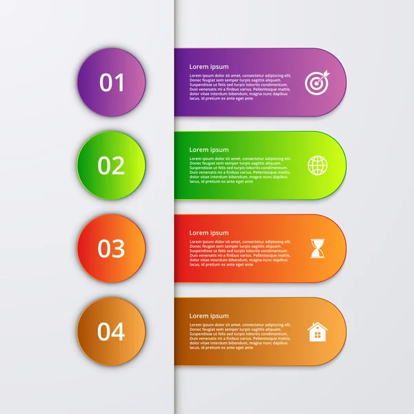 Illustrazione vettoriale infografica quattro opzioni — Vettoriale Stock