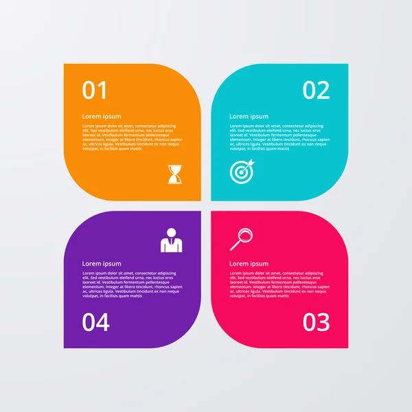 Vector illustration infographics four options — Stock Vector