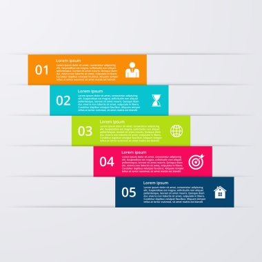 Vektör çizim Infographic beş seçenekleri