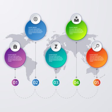 bir zaman çizelgesi infographics vektör çizim