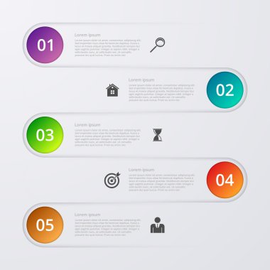 Vektör çizim Infographic beş seçenekleri