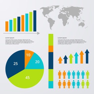 Hisse senedi vektör harita ile infographics ayarla