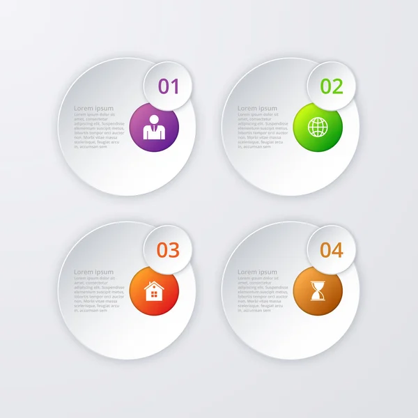 Vector illustratie infographics vier cirkels — Stockvector