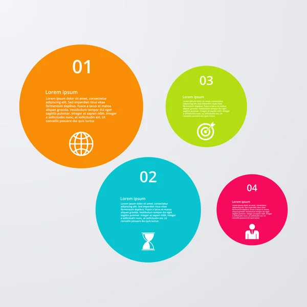 Vector illustratie infographics vier cirkels — Stockvector