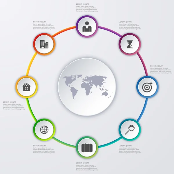 Vektor illustration infographics åtta alternativ — Stock vektor