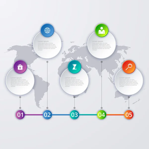 Vektorillustration einer Timeline-Infografik — Stockvektor