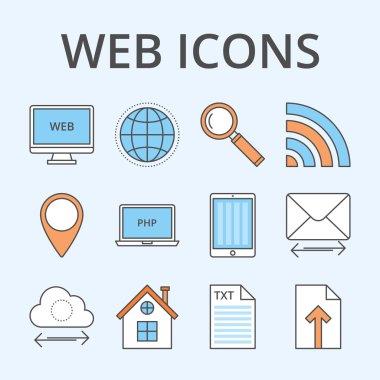 Web simgeler kümesi vektör çizim