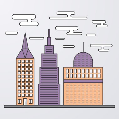 Bir doğrusal tasarım şehir vektör çizim