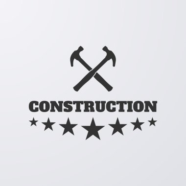 Vektör çizim. çekiç inşaat ile logo
