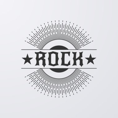 Vektör çizim. Işınları ile Rock logo