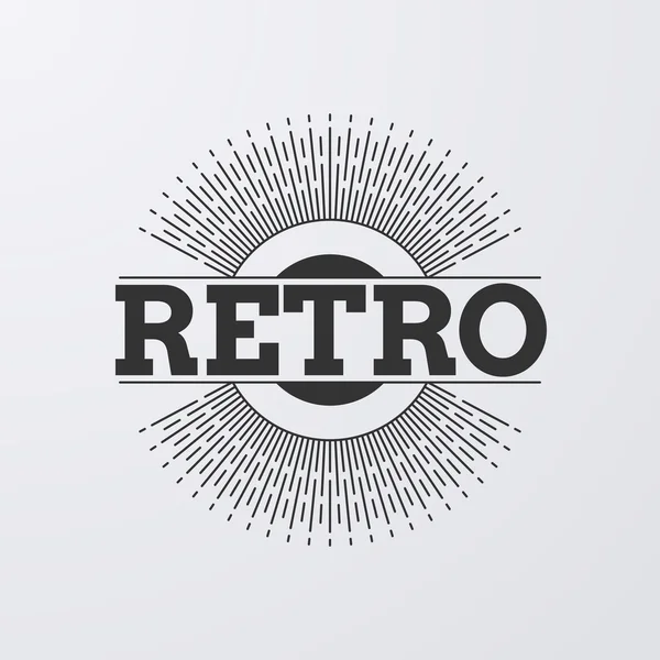 Ilustração vetorial. logotipo retro com raios — Vetor de Stock