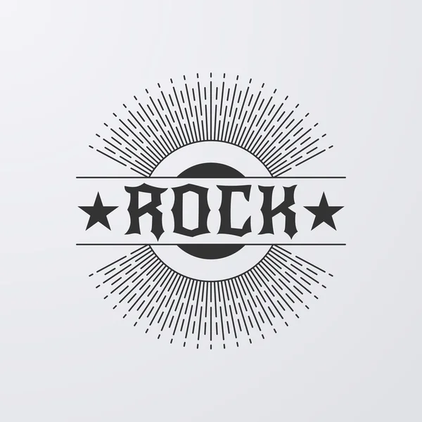 Vektorillustration. Rock-Logo mit Strahlen — Stockvektor