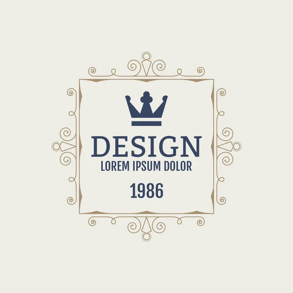Vector illustration. Luxury design monograms. Emblem logo restaurant, boutique, jewelry — Stock Vector