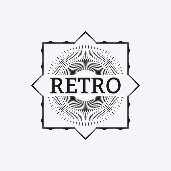 Vector illustration. retro logo with rays — Stock Vector