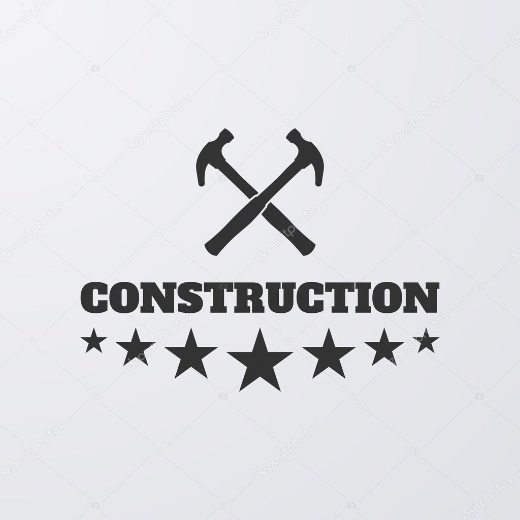 Vector illustration. logo with hammers construction Stock Vector Image
