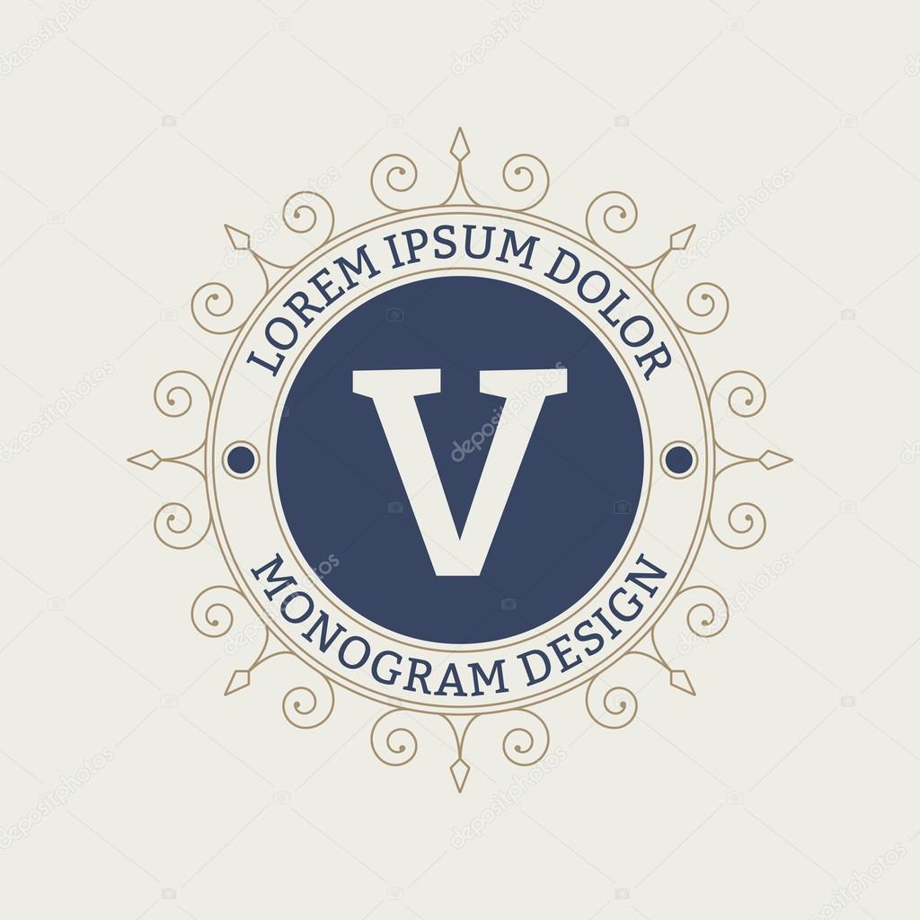 Vector illustration. Luxury design monograms. Emblem logo restaurant, boutique, jewelry