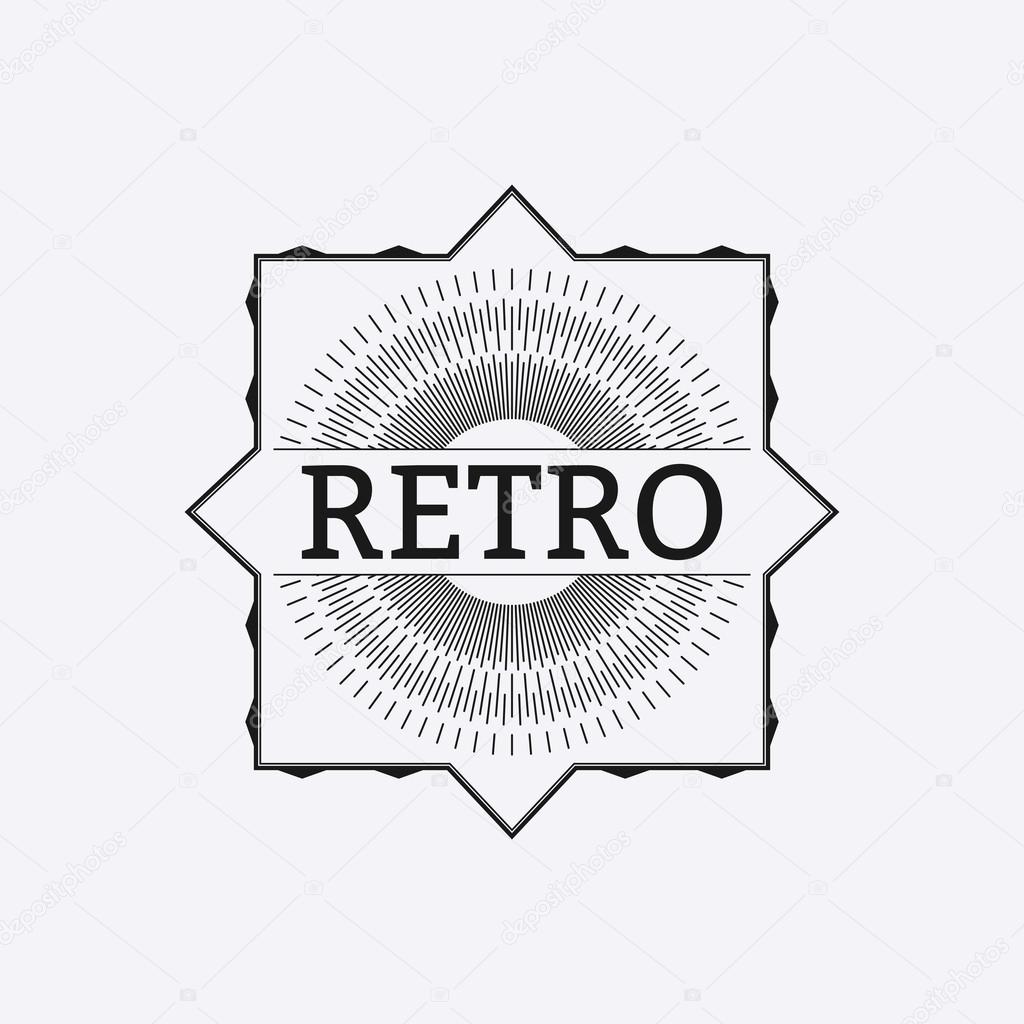 Vector illustration. retro logo with rays