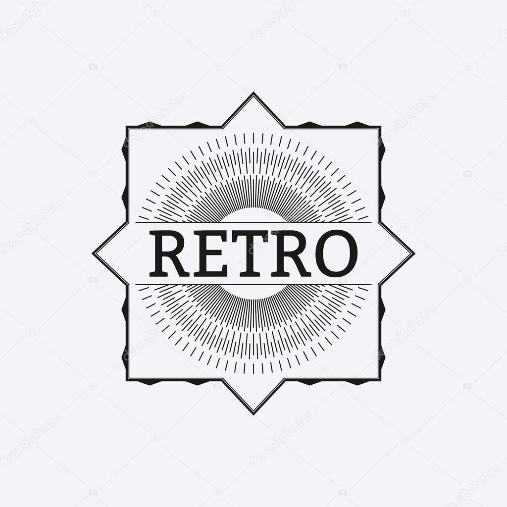 Vector illustration. retro logo with rays.