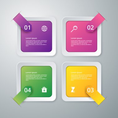 Vector illustration infographics of squares