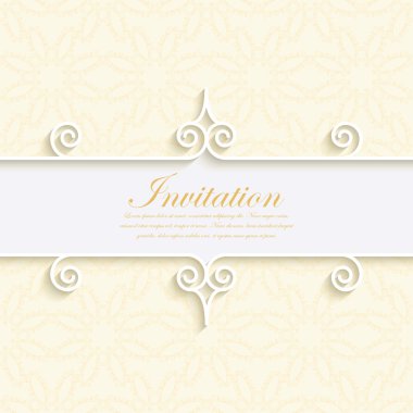 Vector illustration of a modern wedding invitation