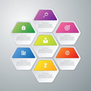 Vektör çizim infographics altıgenler