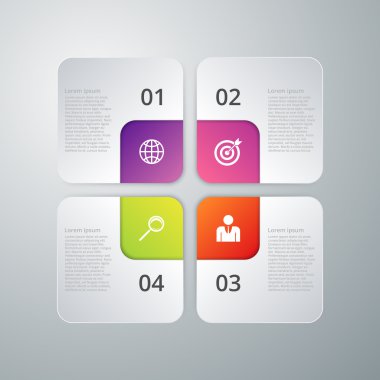 Vektör çizim infographics dört seçenekleri