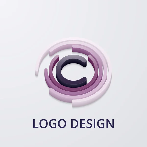 Stock Vector 3d logo letter c — Stok Vektör