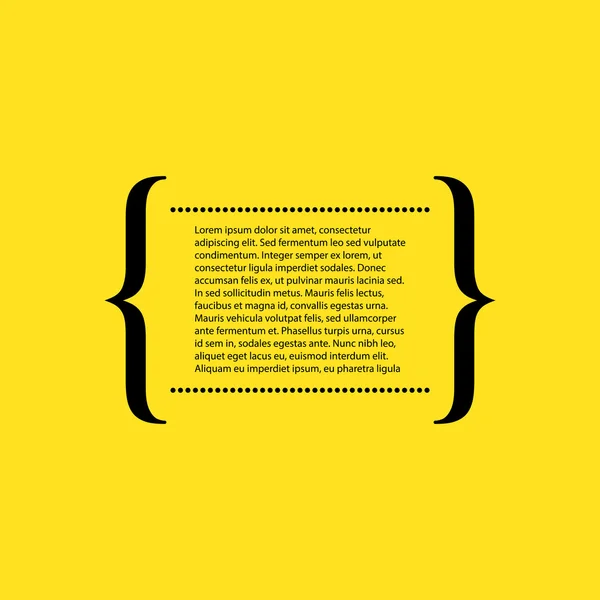 Vector illustration of the text in curly braces