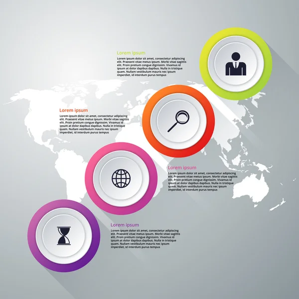 Infografías de ilustración vectorial cuatro opciones — Vector de stock