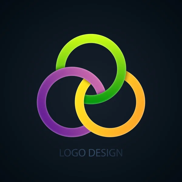 Vector illustration of abstract business logo of the circles — Stok Vektör