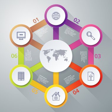 Vektör çizim infographics altı seçenekleri