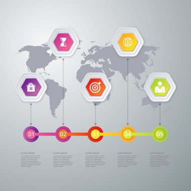 Vector illustration infographics timeline five options