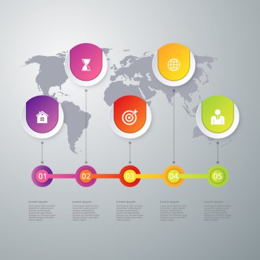Vector illustration infographics timeline five options
