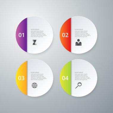 Resimde infographics dört daire vektör