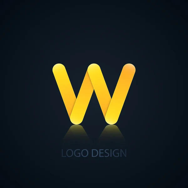 Ilustración vectorial de la letra abstracta del logotipo del negocio w — Vector de stock