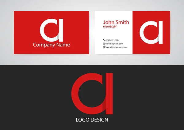 Vector illustration of logo and business card — Stockvector