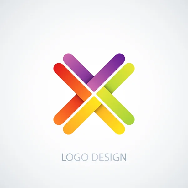 Ilustración vectorial de la letra de logotipo de colores x — Archivo Imágenes Vectoriales