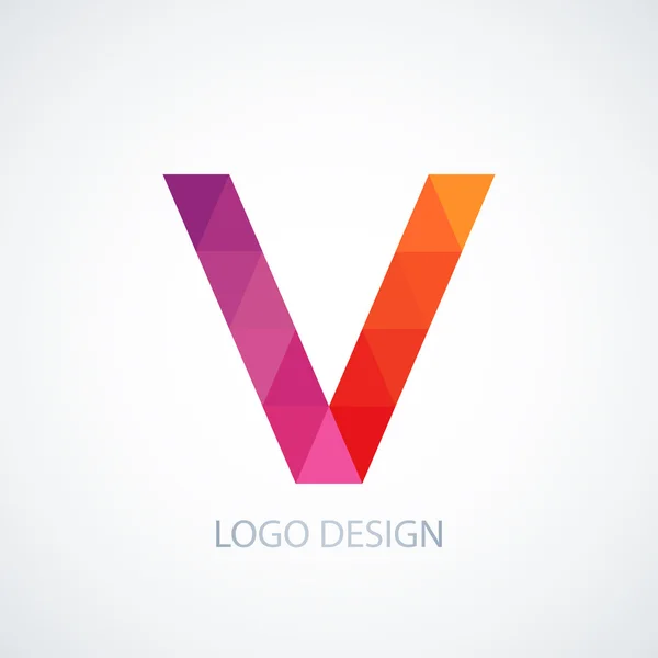 Ilustração vetorial do logotipo colorido letra v — Vetor de Stock